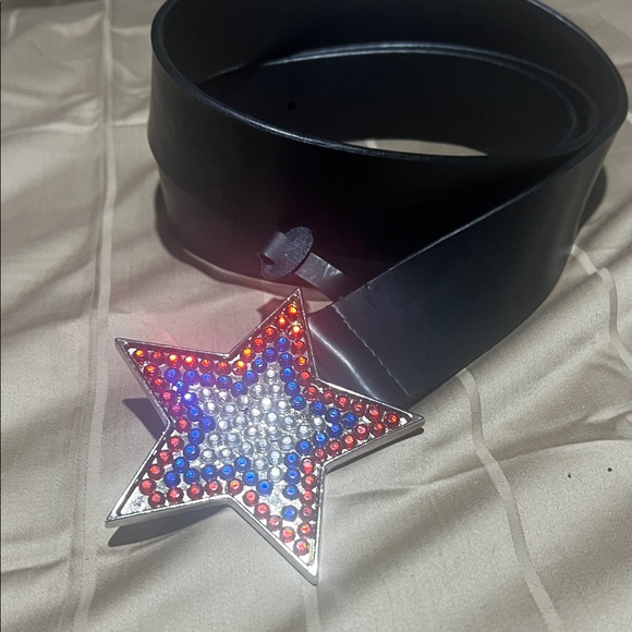 Lane Bryant Black Belt with Star Buckle - Picture 1 of 1